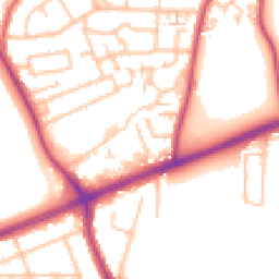 Daytime road noise heatmap for TW15 3AN