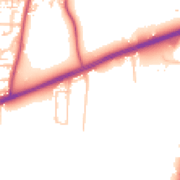 Daytime road noise heatmap for TW15 3AR