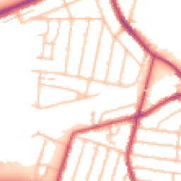 Daytime road noise heatmap for TW15 3HY