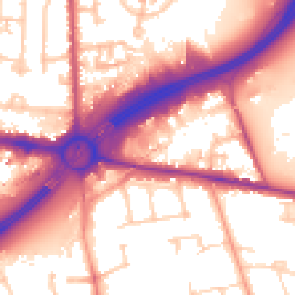 Daytime road noise heatmap for TW16 5BE
