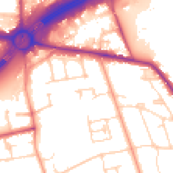 Daytime road noise heatmap for TW16 5BF
