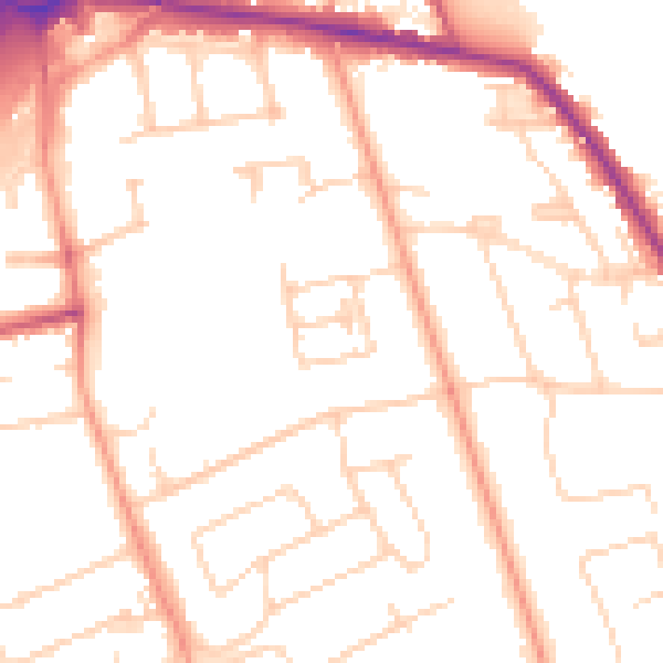 Daytime road noise heatmap for TW16 5BY
