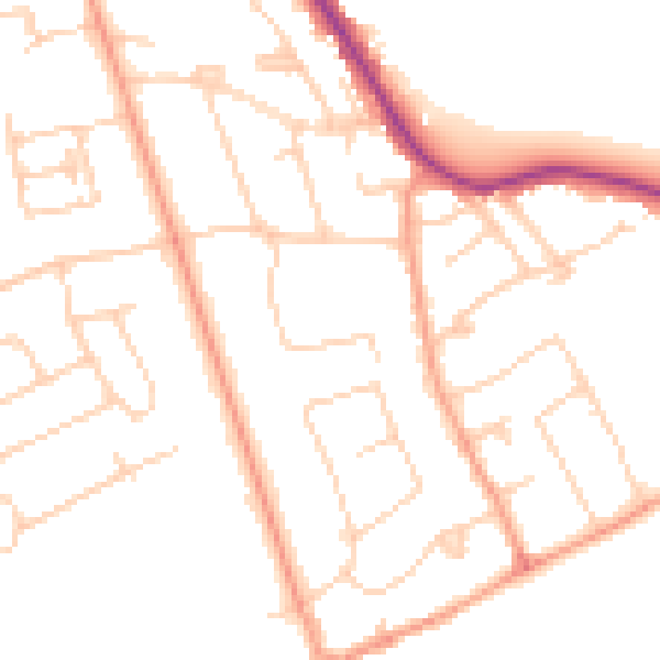 Daytime road noise heatmap for TW16 5EE