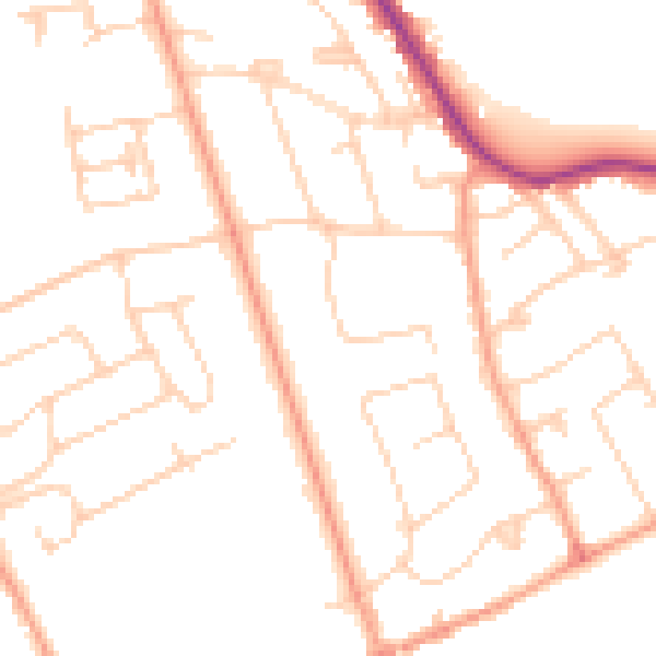Daytime road noise heatmap for TW16 5EF