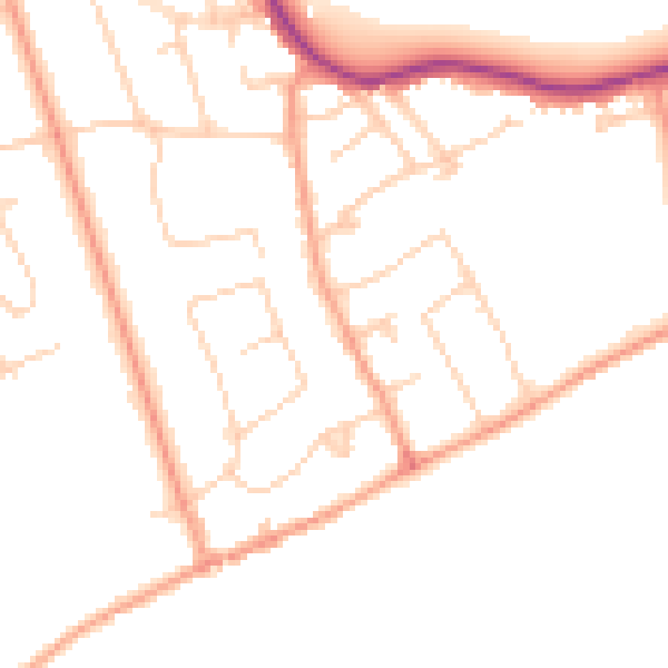 Daytime road noise heatmap for TW16 5JY