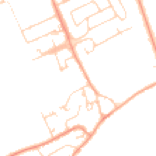 Daytime road noise heatmap for TW16 6BF
