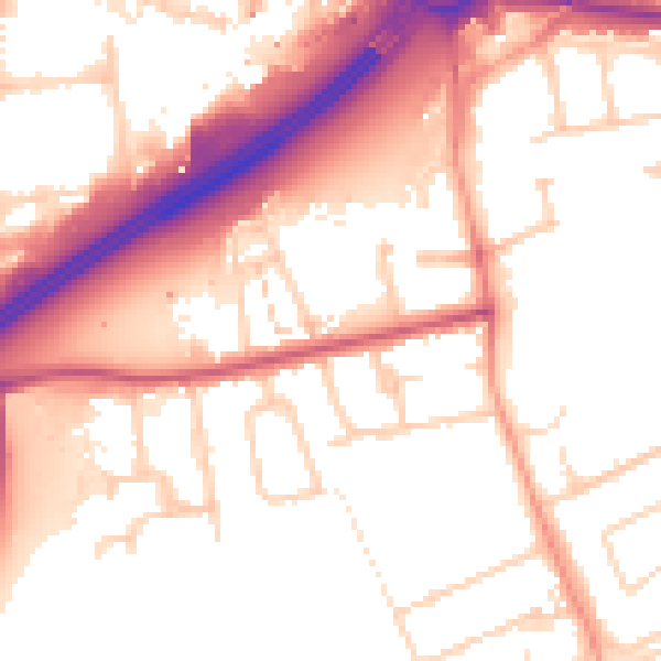 Daytime road noise heatmap for TW16 6LG