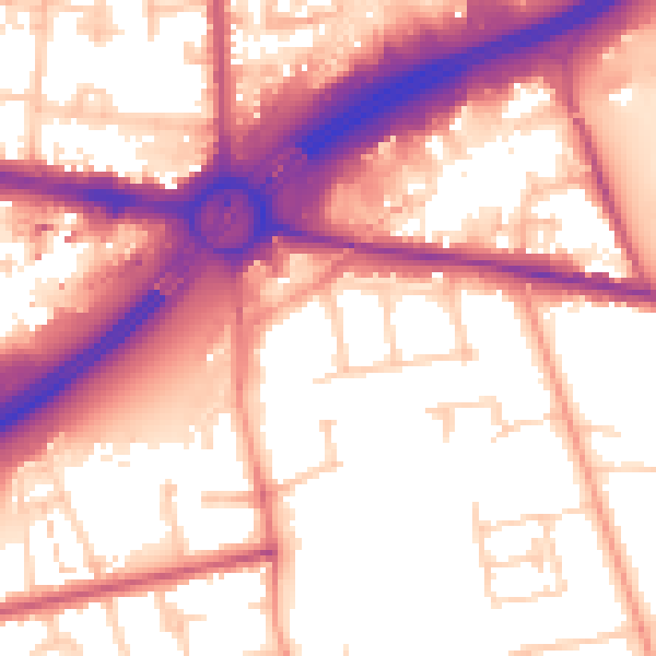 Daytime road noise heatmap for TW16 6SQ