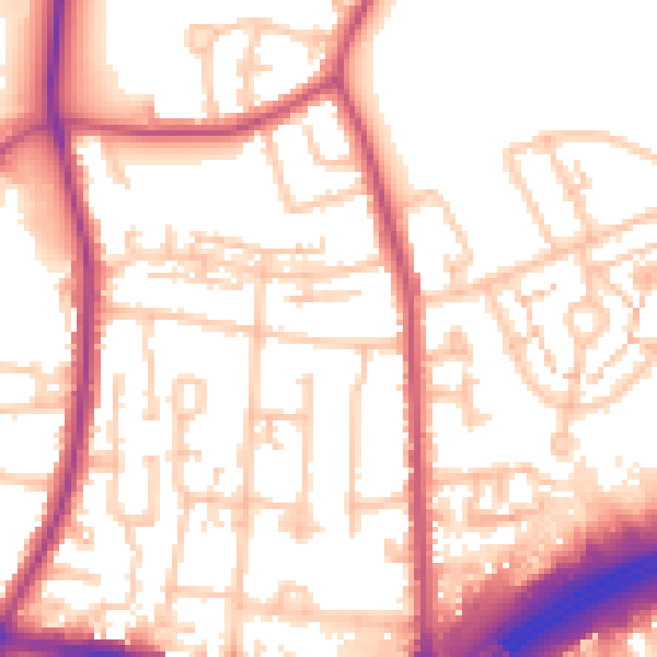 Daytime road noise heatmap for TW16 7PN