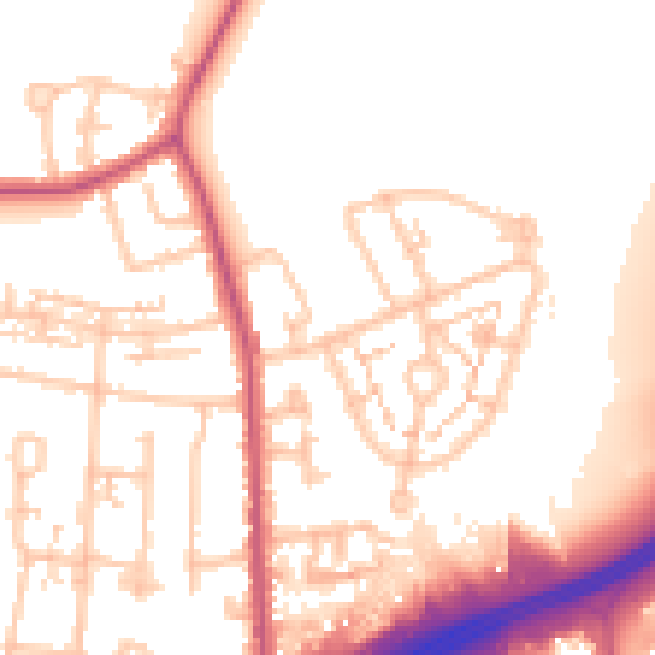 Daytime road noise heatmap for TW16 7QL