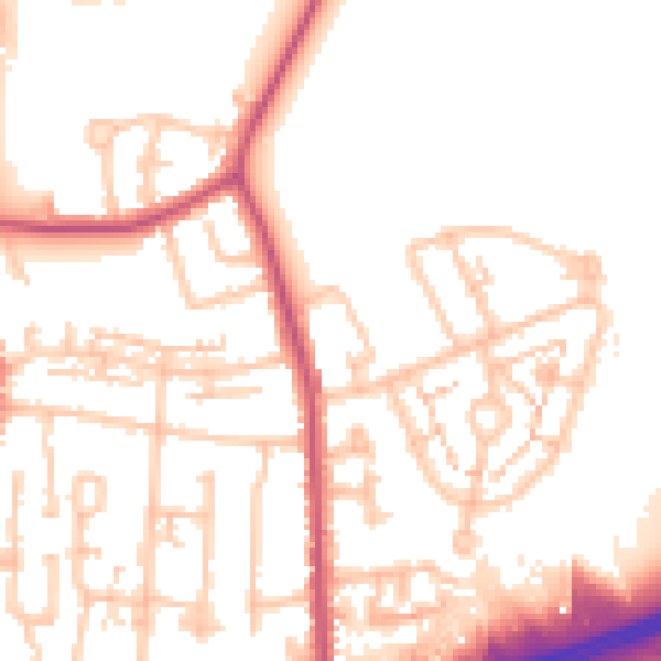 Daytime road noise heatmap for TW16 7RH