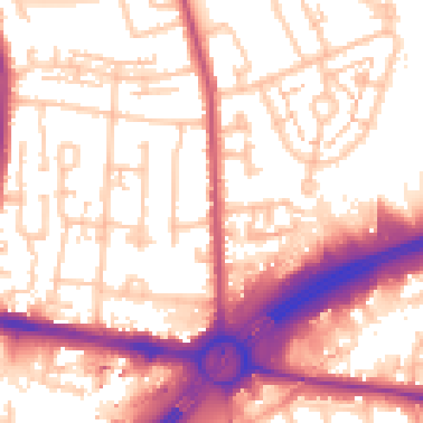 Daytime road noise heatmap for TW16 7TW
