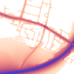 Daytime road noise heatmap for TW17 0AL