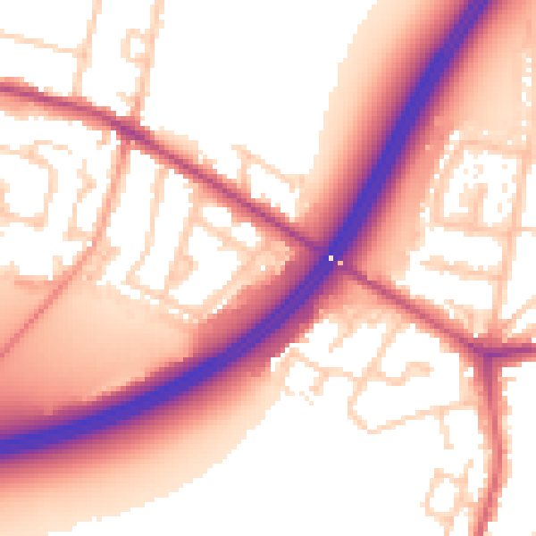 Daytime road noise heatmap for TW17 0BF
