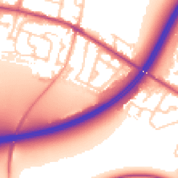 Daytime road noise heatmap for TW17 0BQ
