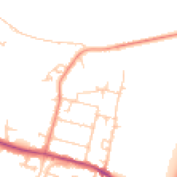 Daytime road noise heatmap for TW17 0EH