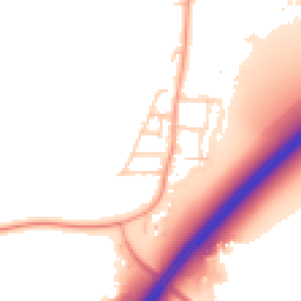 Daytime road noise heatmap for TW17 0SB
