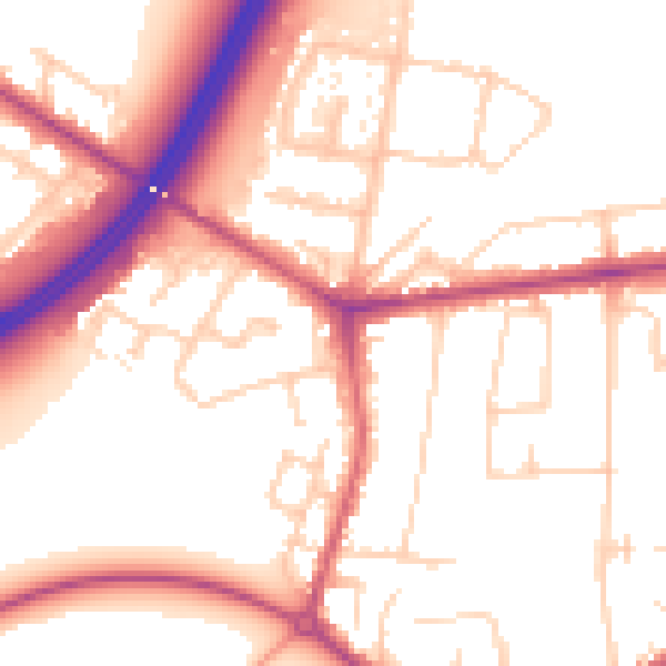 Daytime road noise heatmap for TW17 9AJ