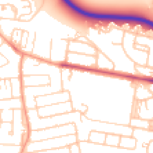 Daytime road noise heatmap for TW18 1GN