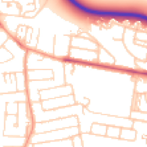 Daytime road noise heatmap for TW18 1PY