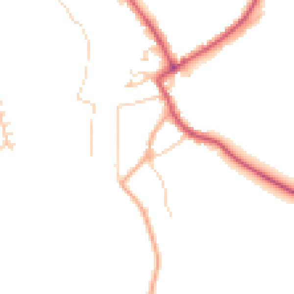 Daytime road noise heatmap for TW18 1SP