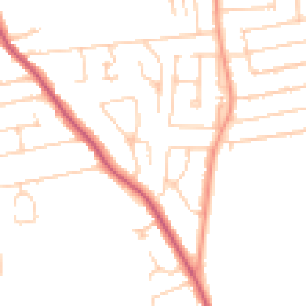 Daytime road noise heatmap for TW18 2RR