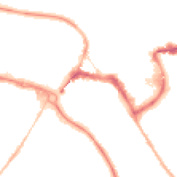 Night-time road noise heatmap for TW18 4RZ