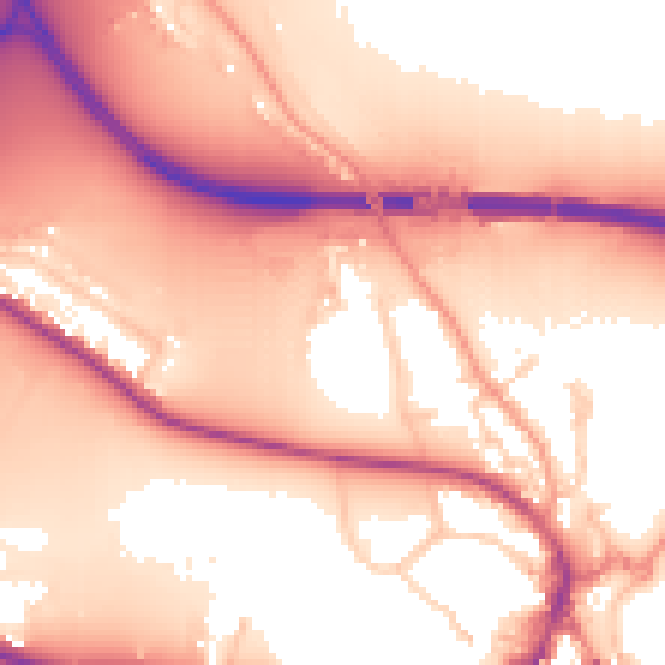 Daytime road noise heatmap for TW18 4XE