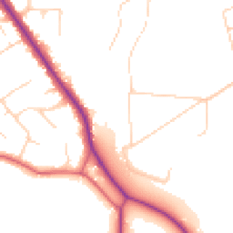 Daytime road noise heatmap for TW19 5JN