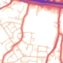 Daytime road noise heatmap for TW19 7EW