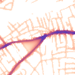 Daytime road noise heatmap for TW2 5AB