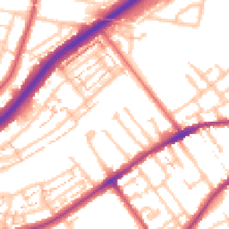 Daytime road noise heatmap for TW2 5BZ