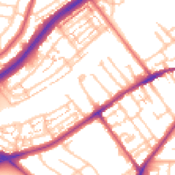 Daytime road noise heatmap for TW2 5DQ