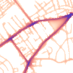 Daytime road noise heatmap for TW2 5DT