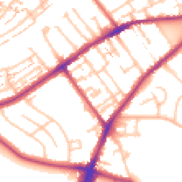 Daytime road noise heatmap for TW2 5NA