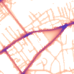 Daytime road noise heatmap for TW2 5QZ