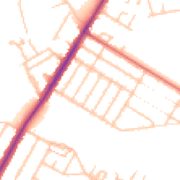 Daytime road noise heatmap for TW2 6AH