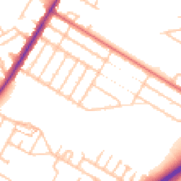 Daytime road noise heatmap for TW2 6AN