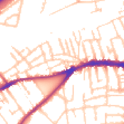 Daytime road noise heatmap for TW2 6AZ
