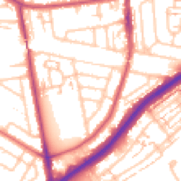 Daytime road noise heatmap for TW2 6HS