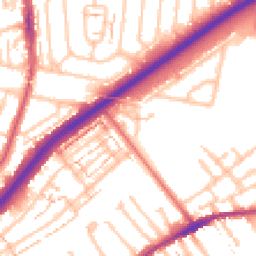Daytime road noise heatmap for TW2 6NR