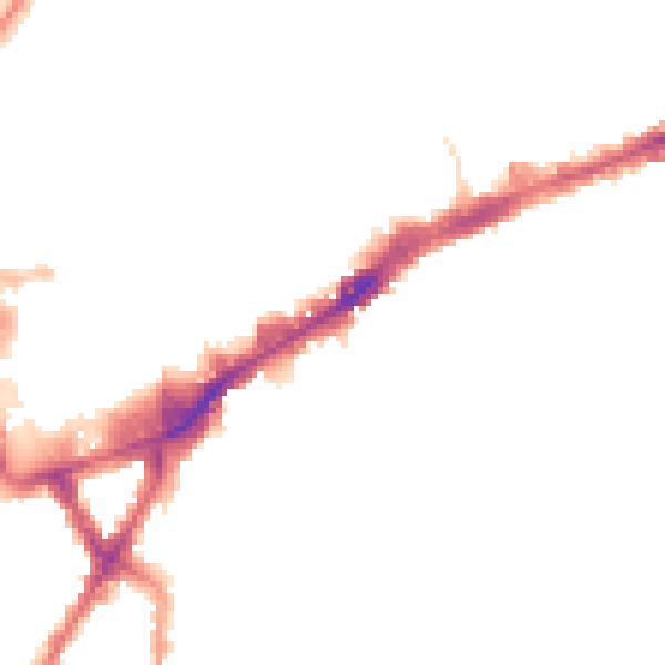 Night-time road noise heatmap for TW3 1UY