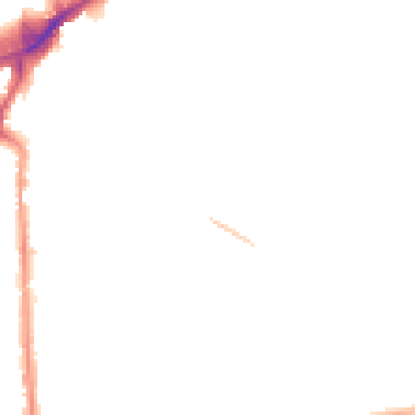 Night-time road noise heatmap for TW3 2QH