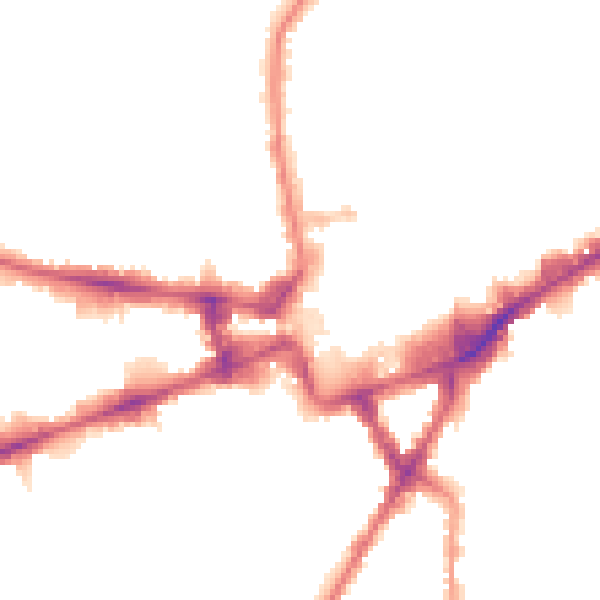 Night-time road noise heatmap for TW3 3BJ