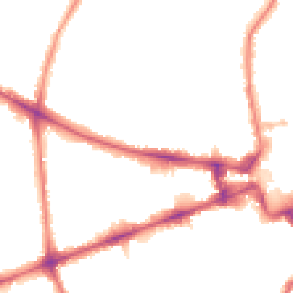 Night-time road noise heatmap for TW3 3BT
