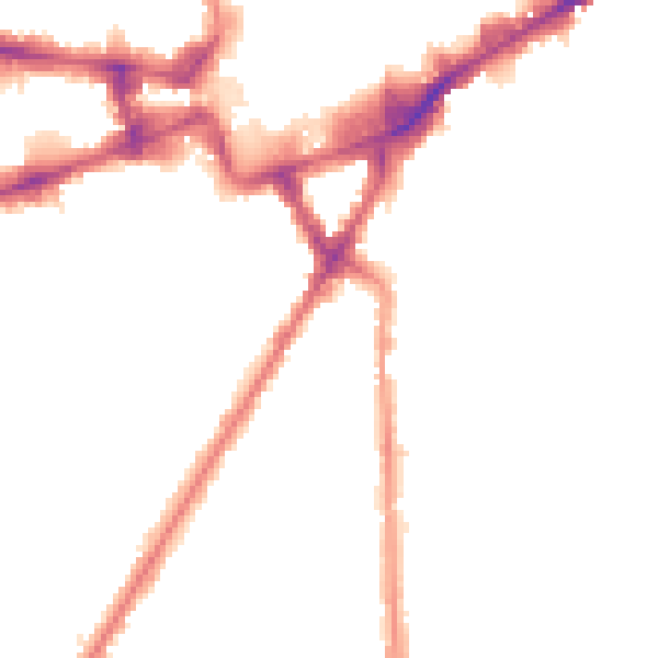 Night-time road noise heatmap for TW3 3TX