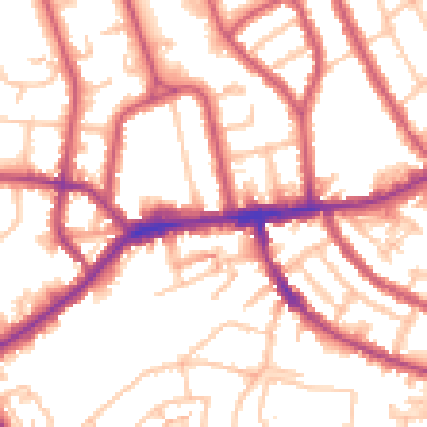 Daytime road noise heatmap for TW7 4RL
