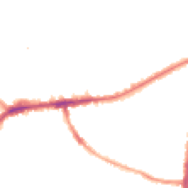 Night-time road noise heatmap for TW7 5DF