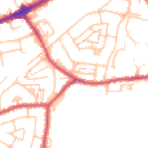 Daytime road noise heatmap for TW7 6LG