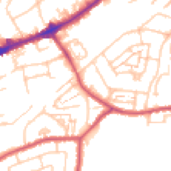 Daytime road noise heatmap for TW7 6NE